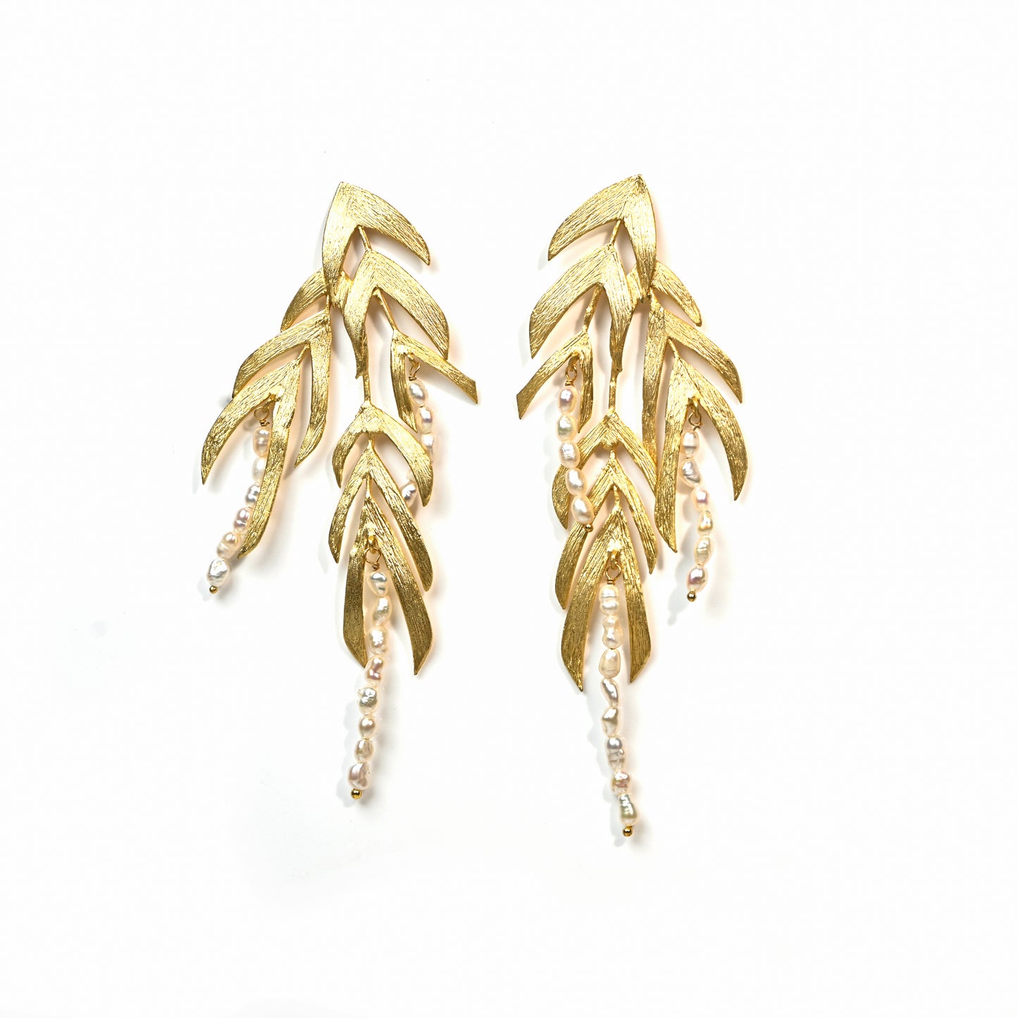 Willow (Rice Pearl) Statement Earrings