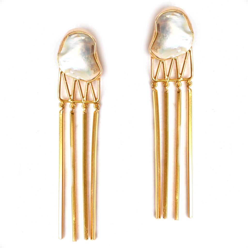 Octavia (Baroque Pearl) Statement Earrings