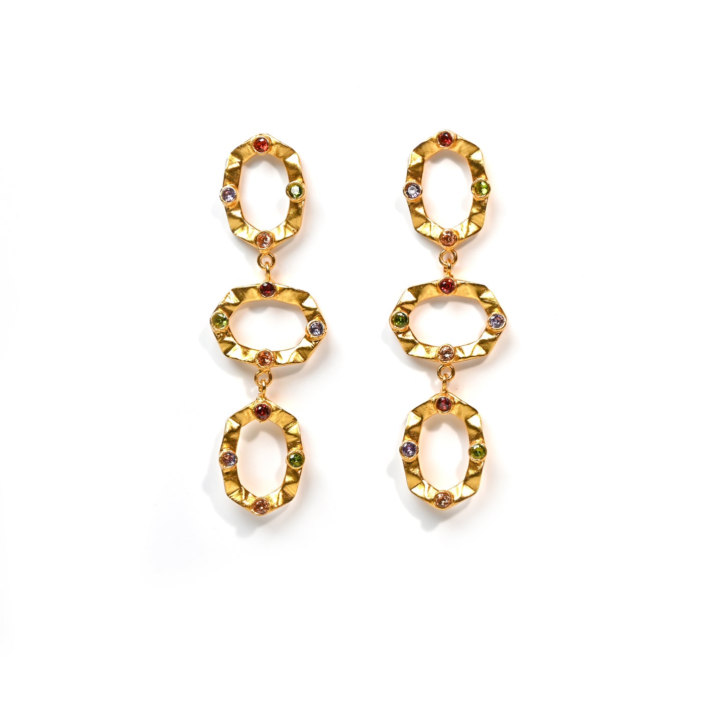 Sasha 3 Tier Earrings (Hydro Quartz) Statement Earrings