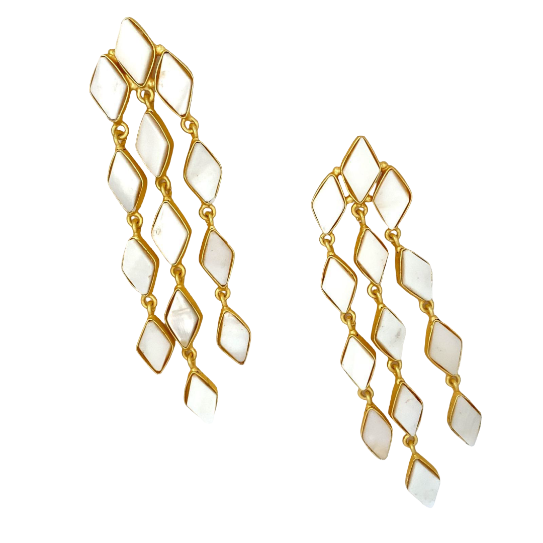 Adamas (Mother of Pearl) Statement Earrings