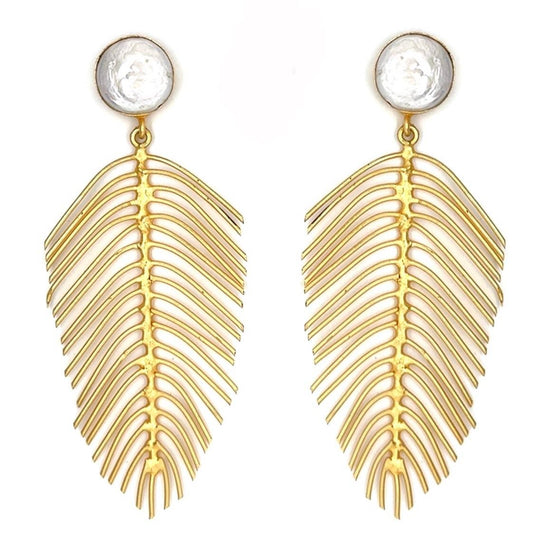Fern (Coin Pearl) Statement Earrings