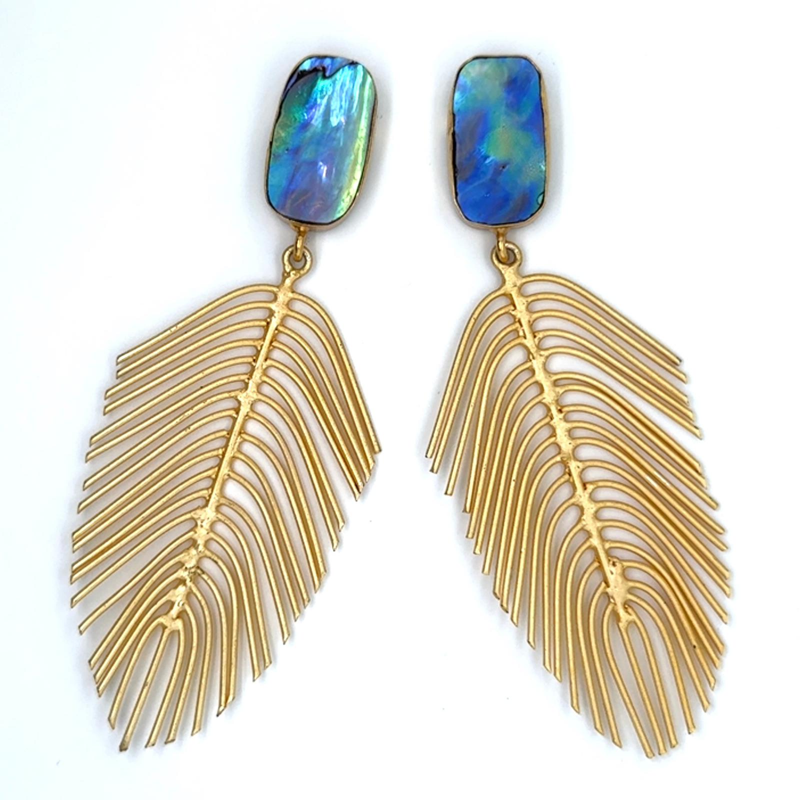 Fern (Abalone Shell) Statement Earrings