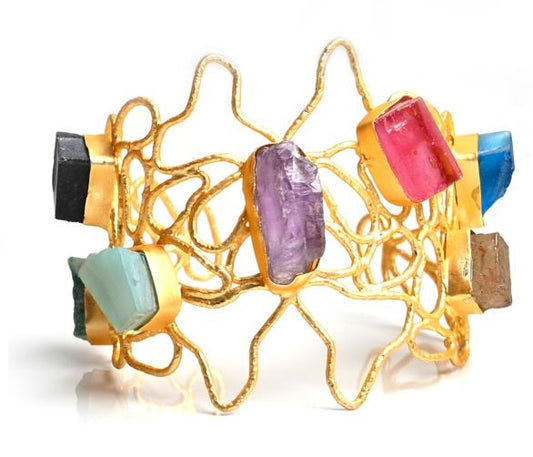 Roxy Mesh Cuff (Mixed Stone)