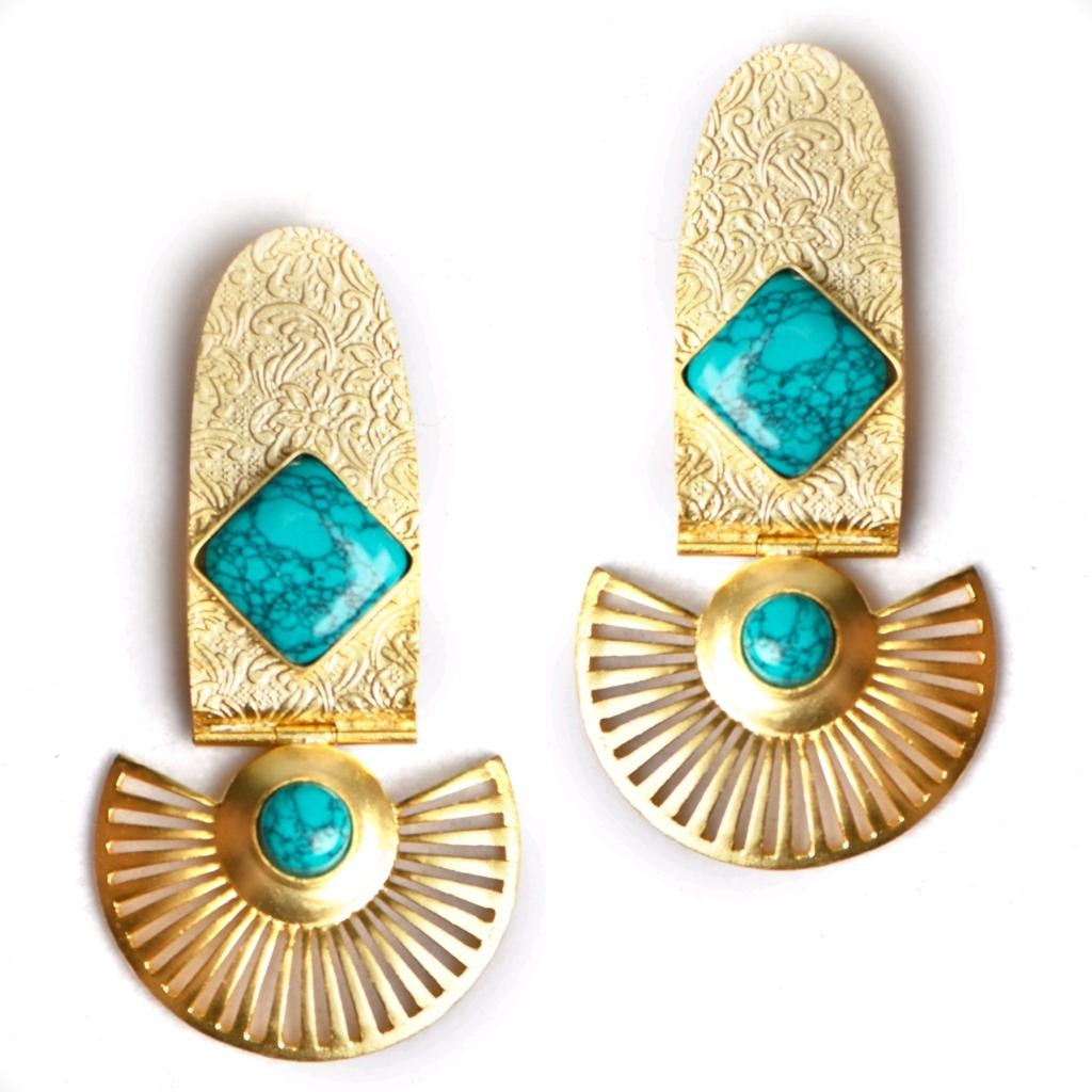 Cleo (Turquoise) Statement Earrings