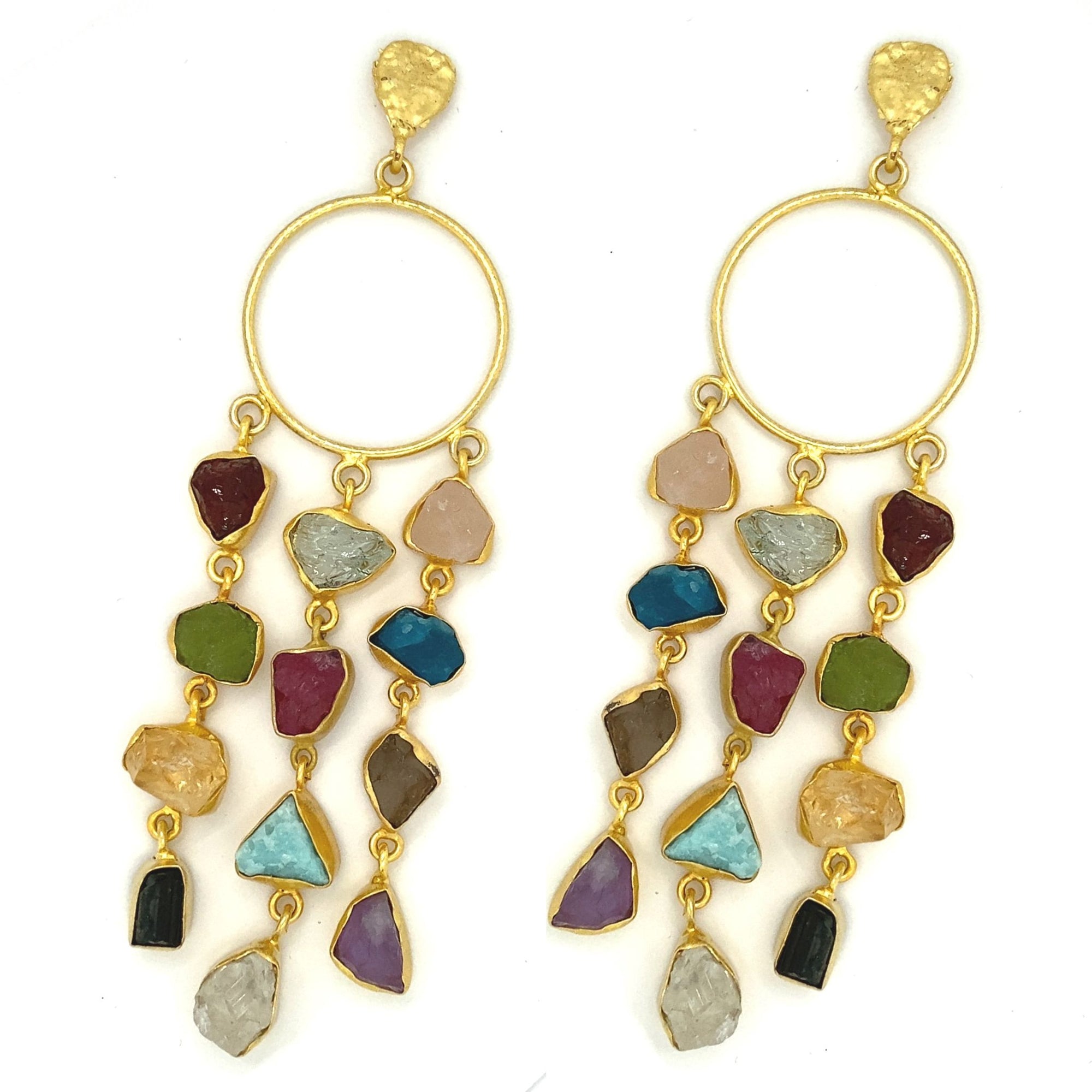 Sia (Mixed Stone) Statement Earrings