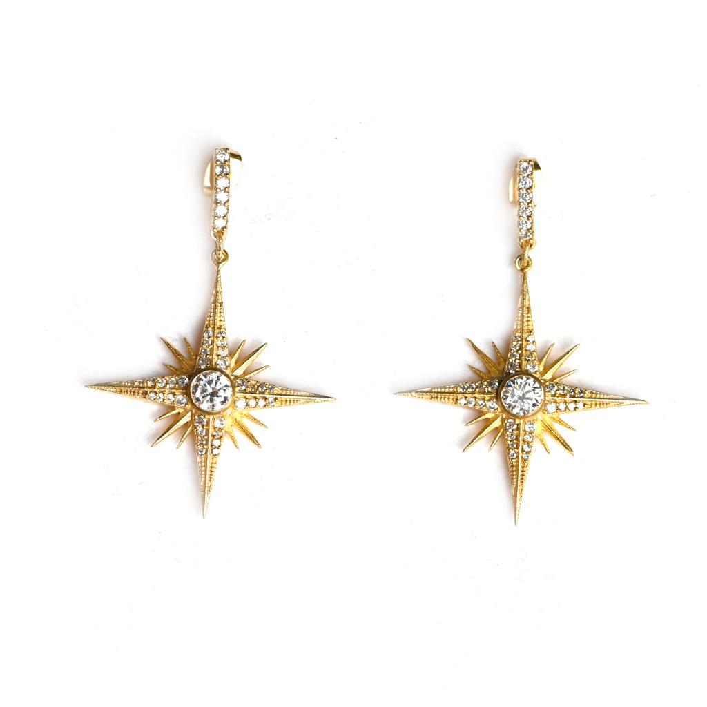 Northern Star (White Small) Statement Earrings