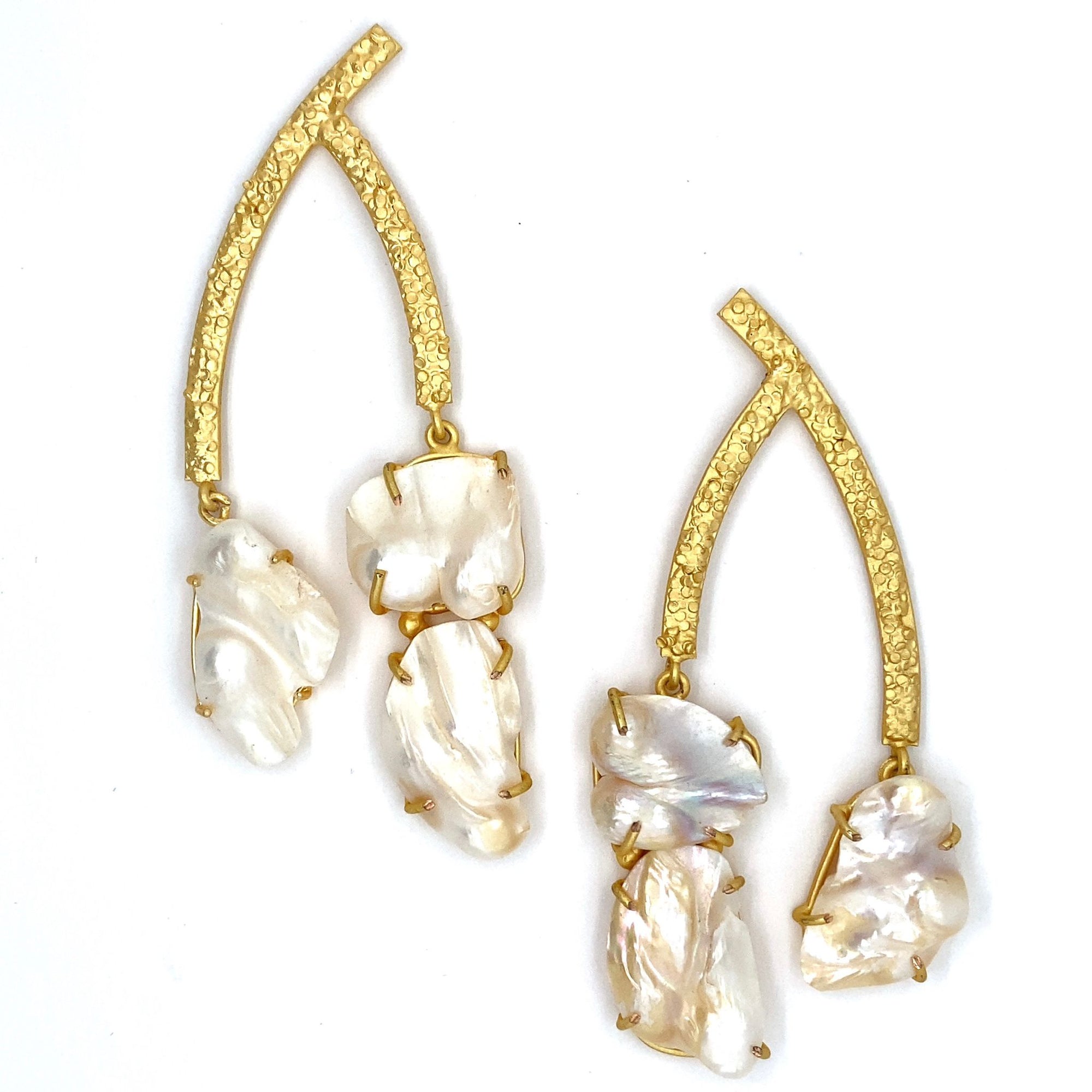 Wish Bone (Baroque Pearl) Statement Earrings