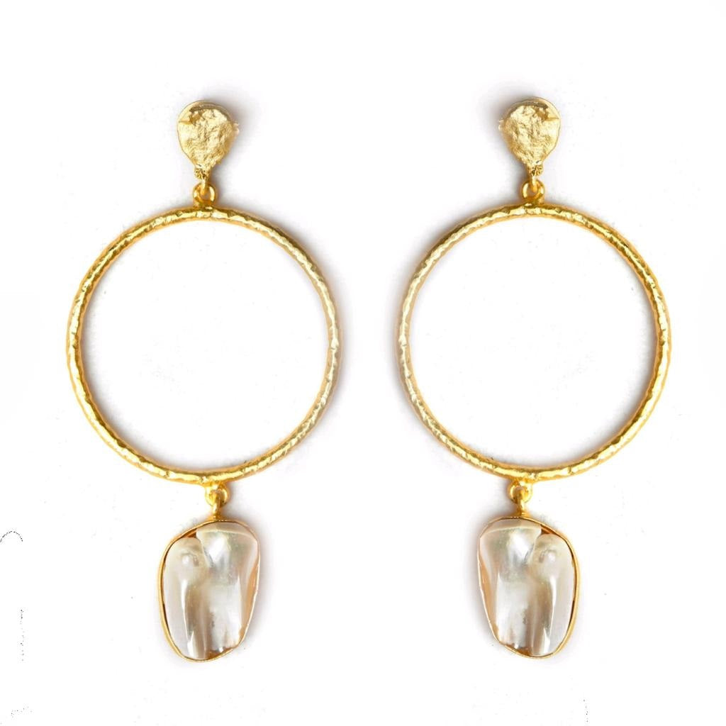 Eva (Round) Baroque Pearl Statement Earrings