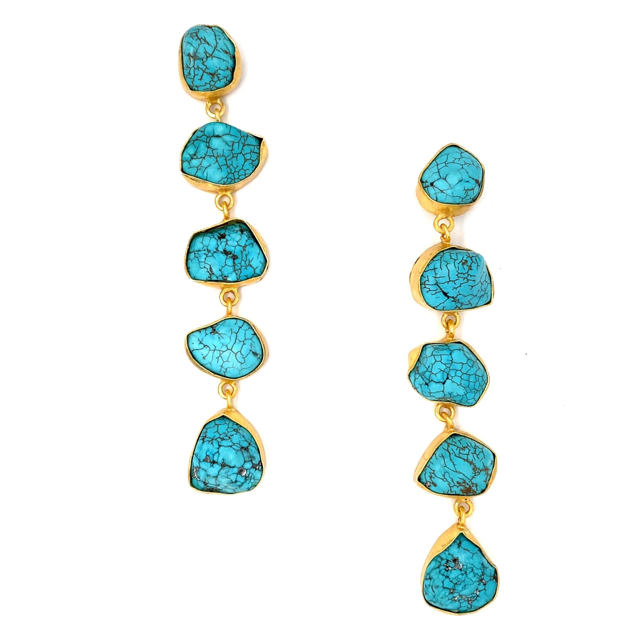Cinco (Turquoise Collar) Statement Earrings