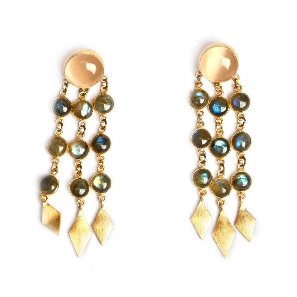 Layla (Labradorite) Statement Earrings