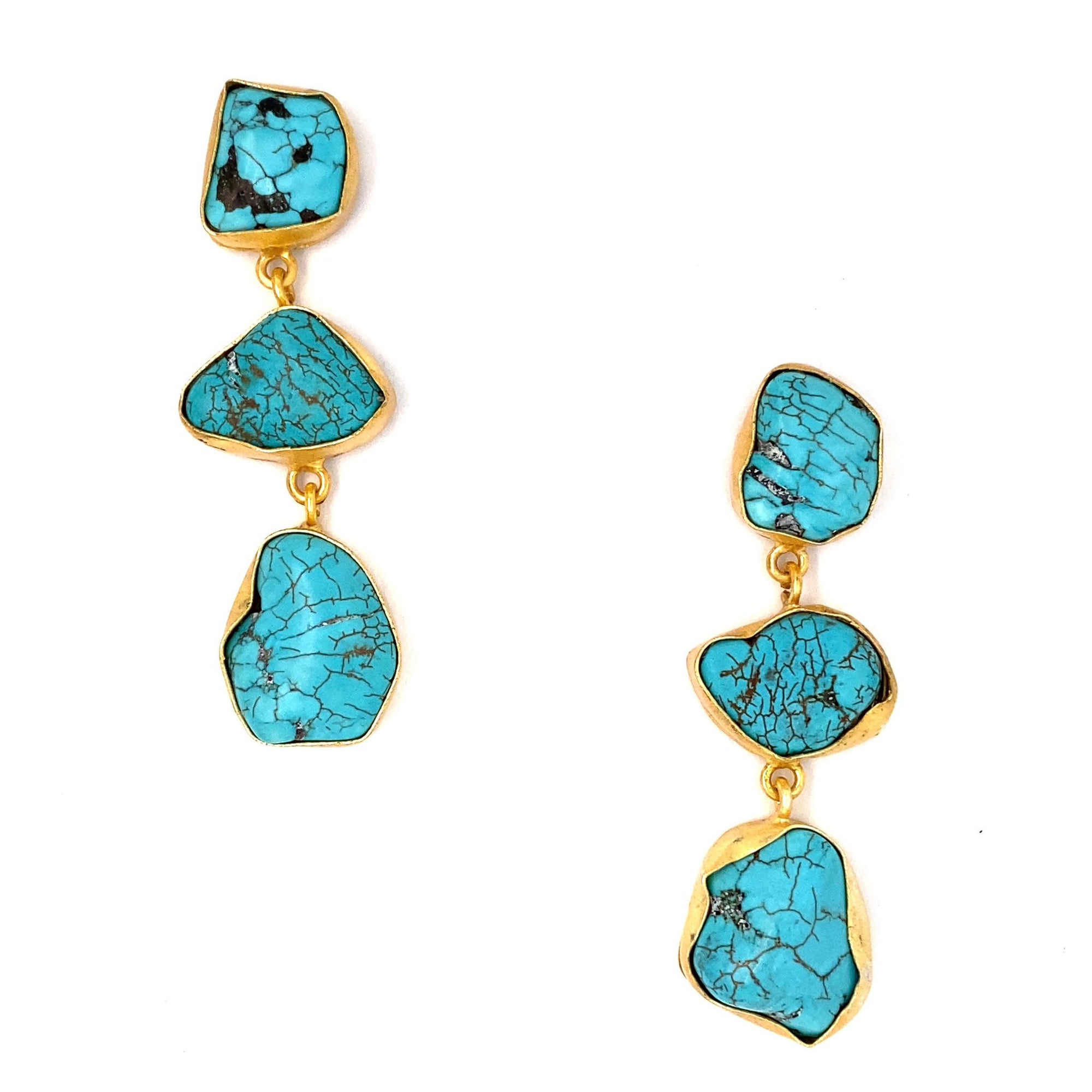 Tre  (Turquoise Collar) Statement Earrings