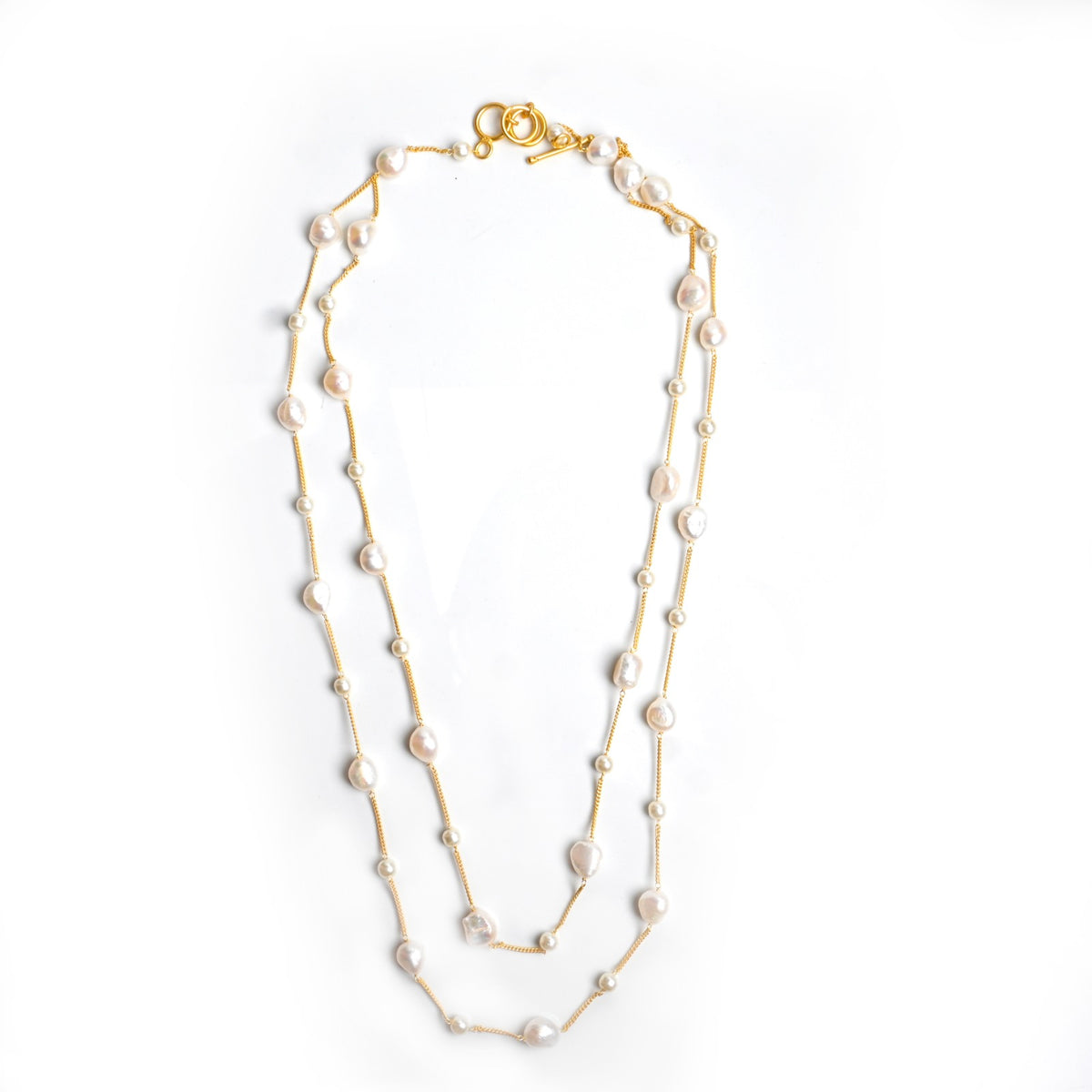 Necklace Double Pearl