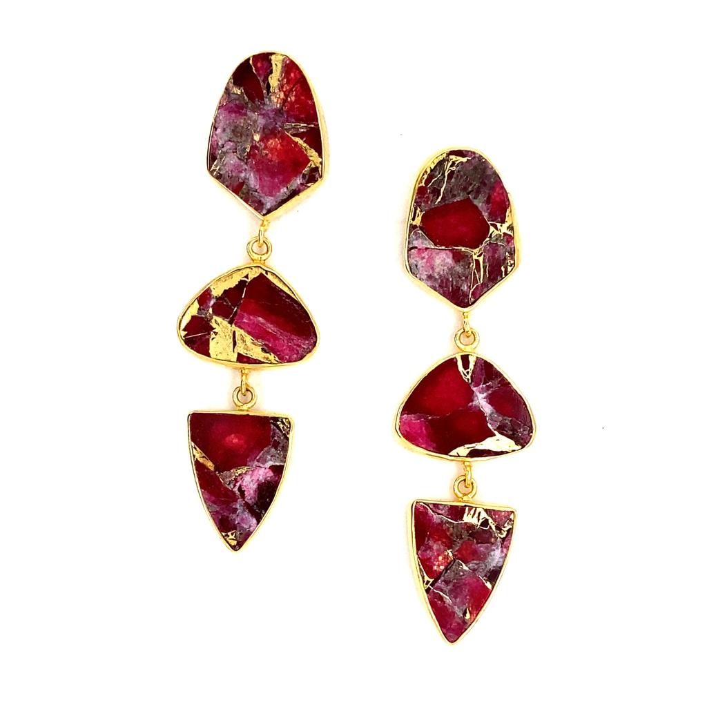 Mojave (Ruby Red Collar) Statement Earrings