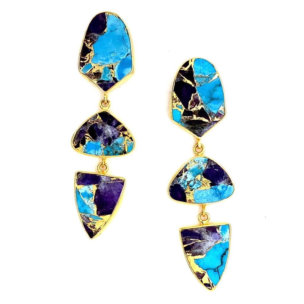 Mojave (Sapphire Blue Collar) Statement Earrings