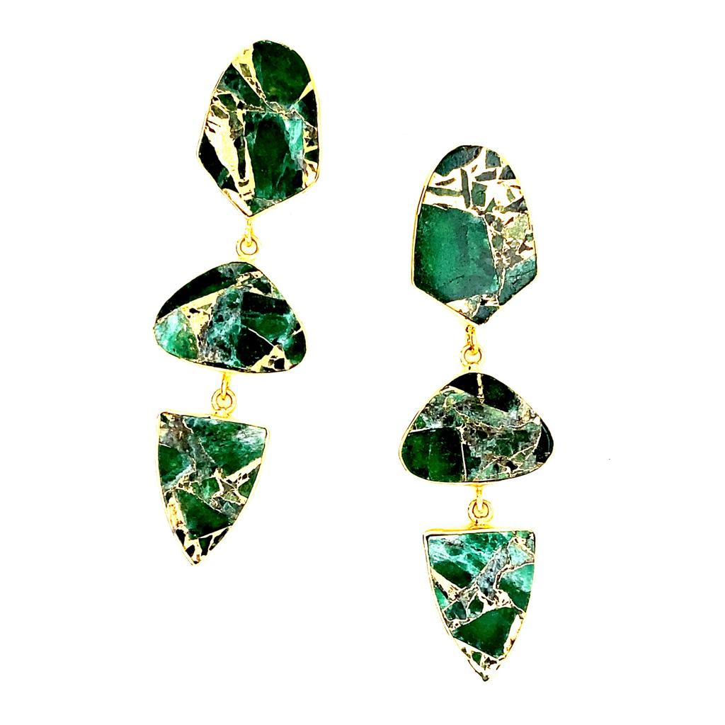 Mojave (Emerald Green Collar) Statement Earrings