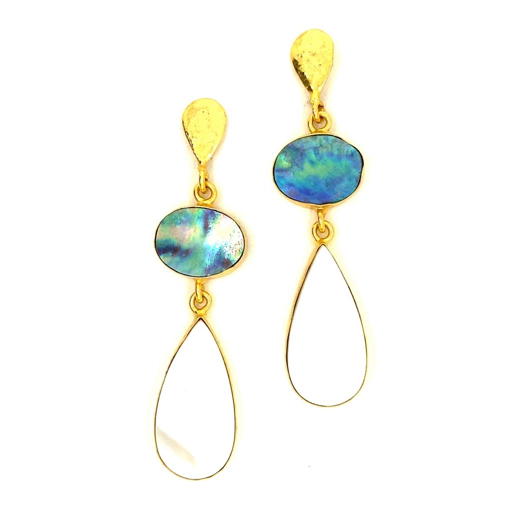 Toni (Abalone Shell & Mother of Pearl) Statement Earrings
