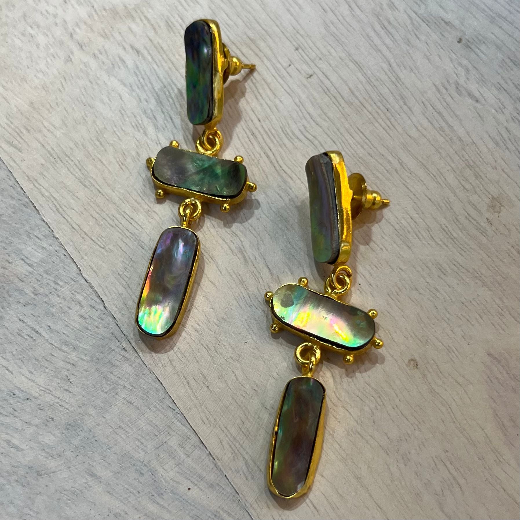Kate (Abalone Shell Collar) Statement Earrings