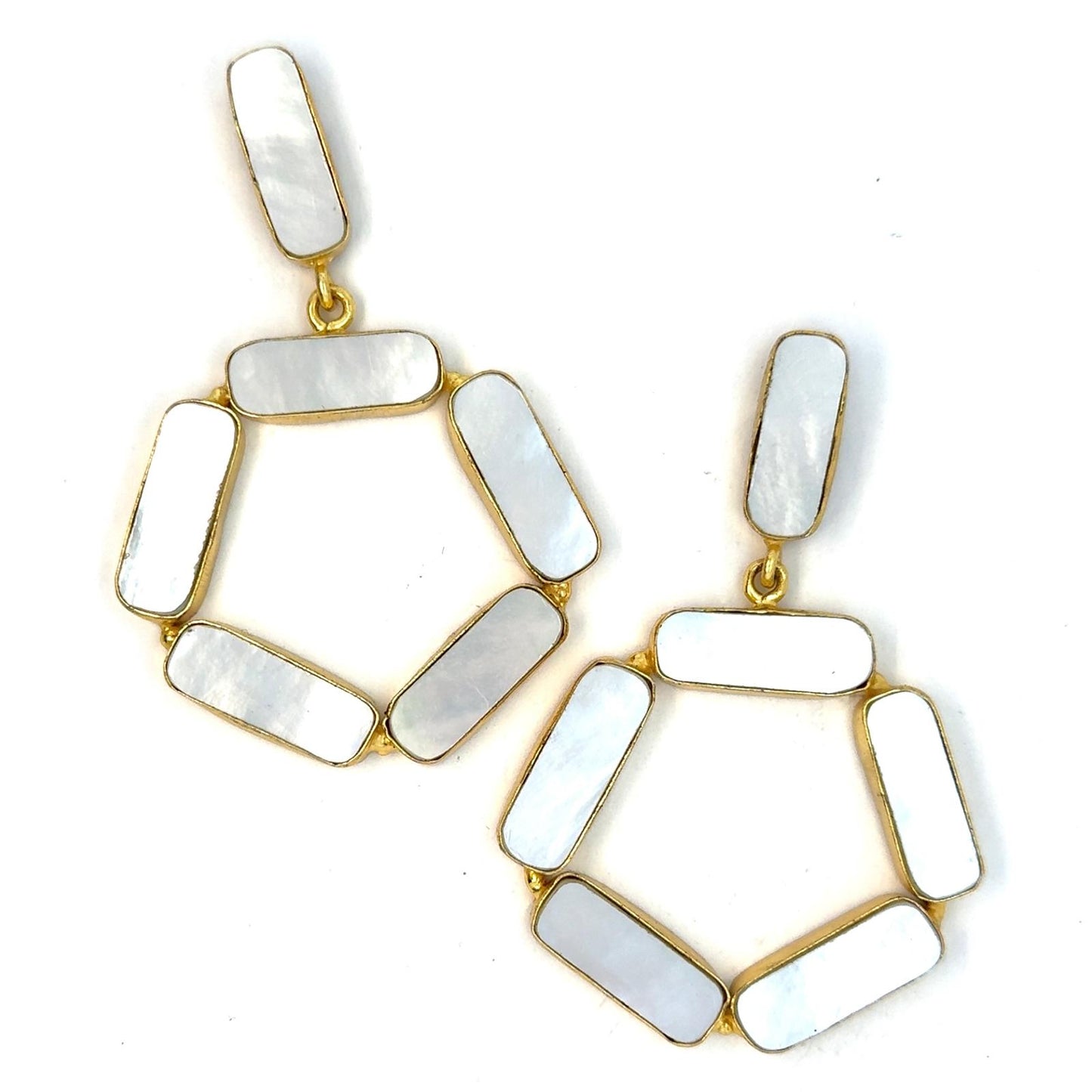 Neena (Mother of Pearl) Statement Earrings