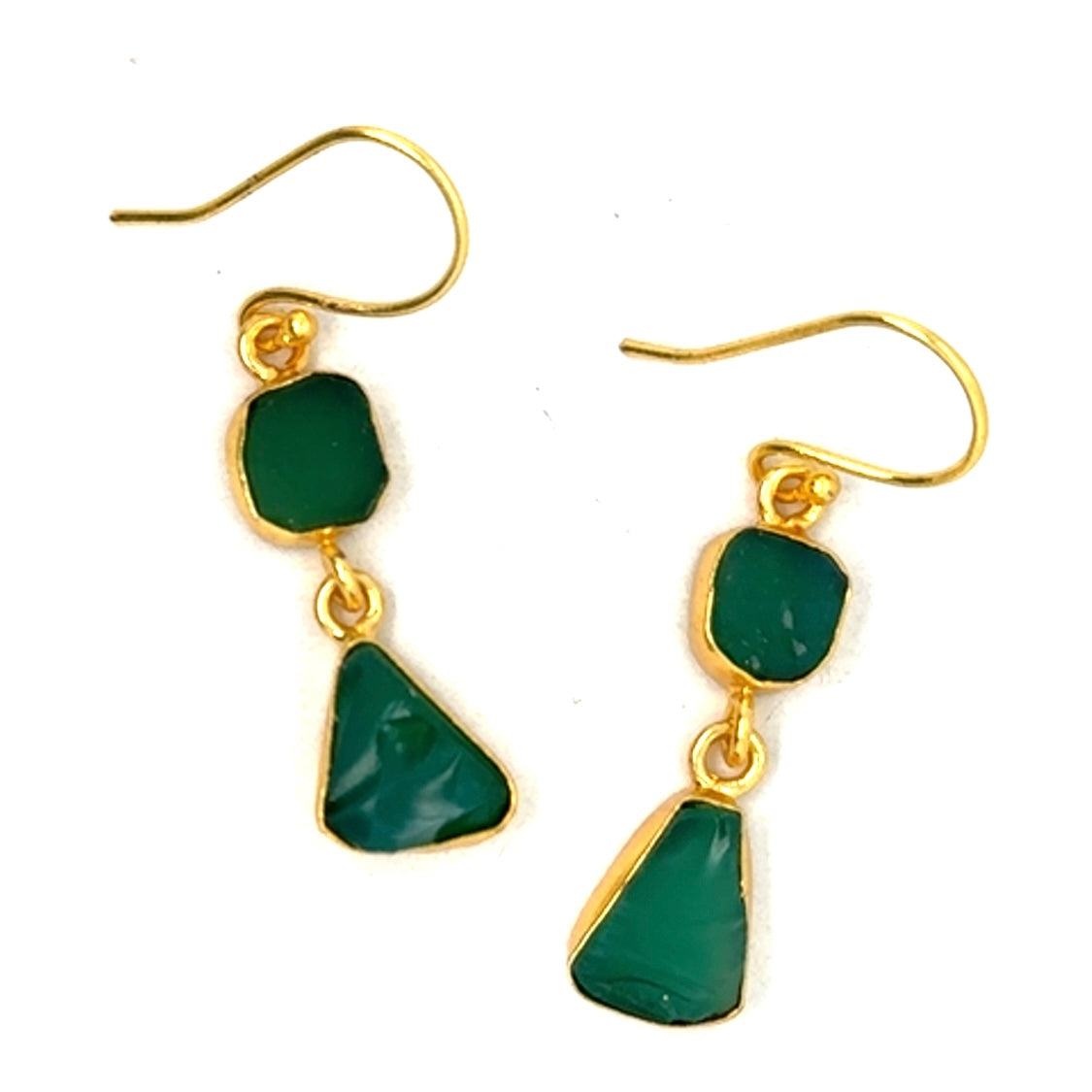 Alena Raw Stone 2 Tier Hook Earrings [Best Seller]