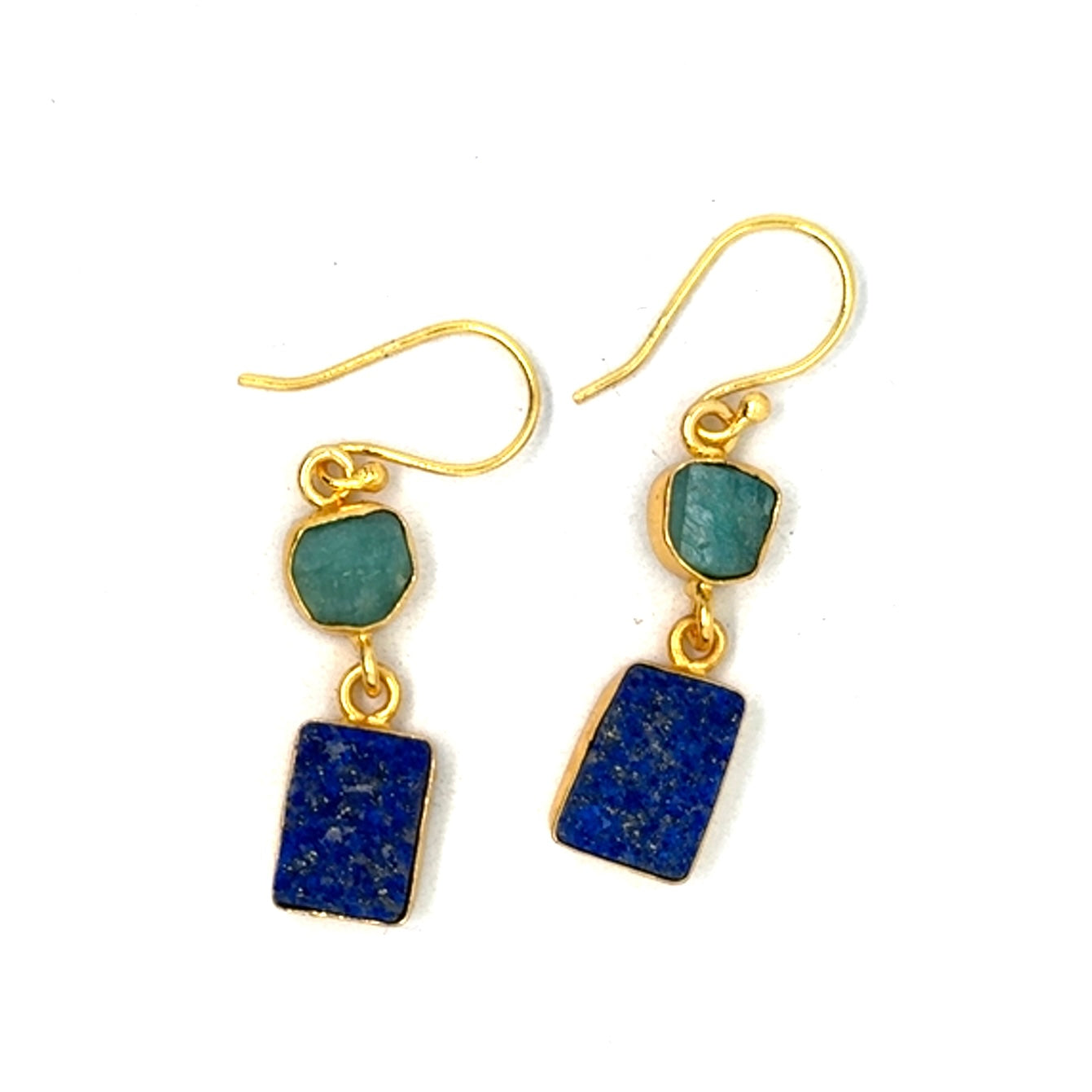 Elspeth Raw Stone 2 Tier Hook Earrings [Best Seller]