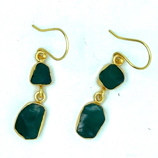Lorelei Raw Stone 2 Tier Hook Earrings [Best Seller]