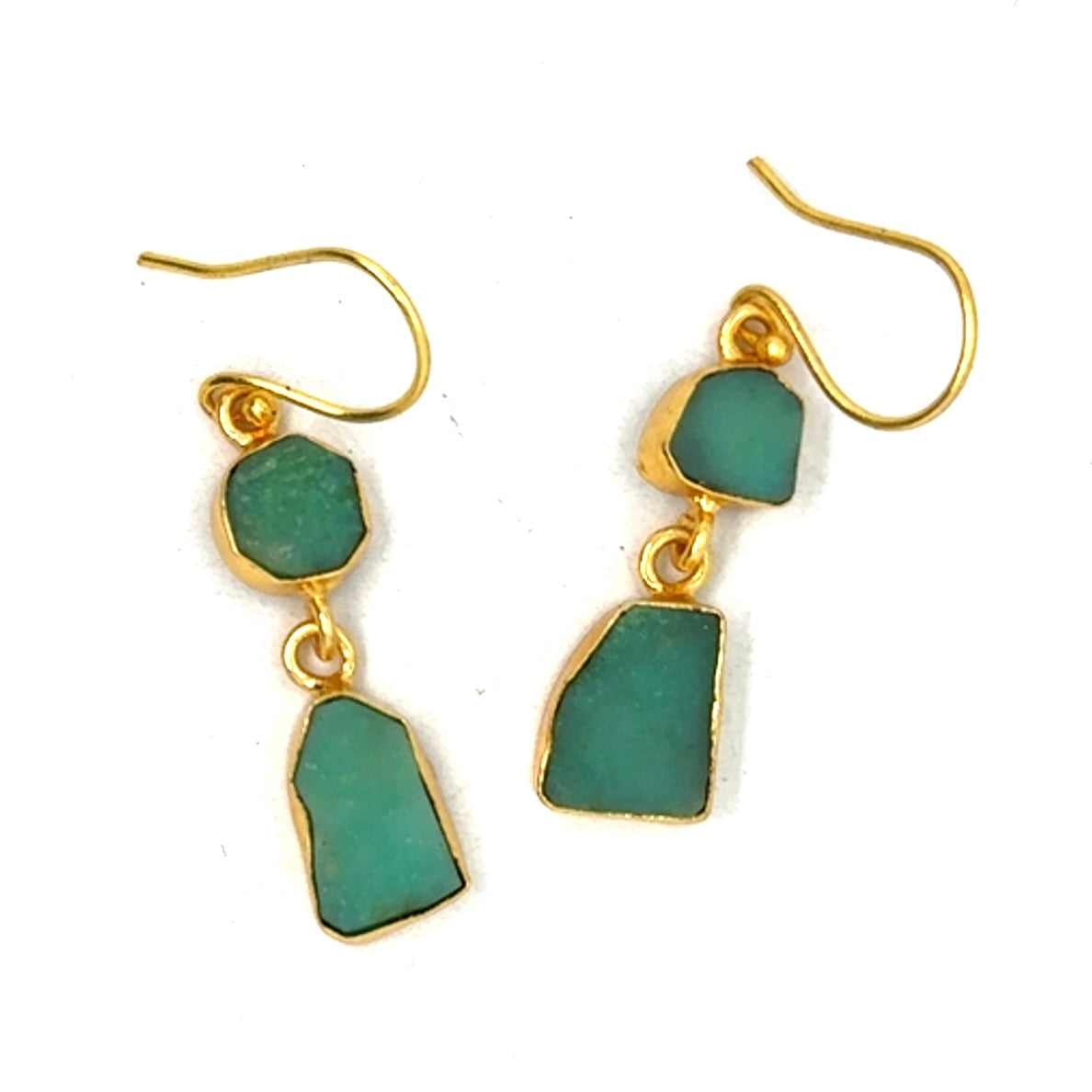 Callista Raw Stone 2 Tier Hook Earrings [Best Seller]