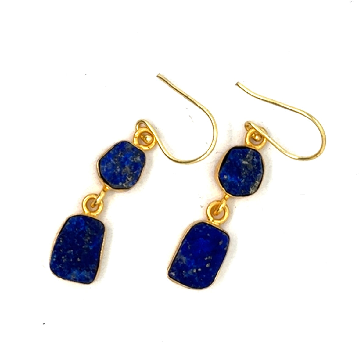 Neva Raw Stone 2 Tier Hook Earrings [Best Seller]