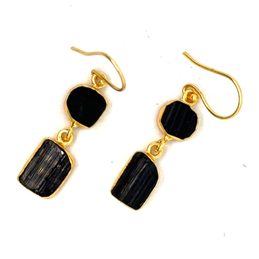Hadley Raw Stone 2 Tier Hook Earrings [Best Seller]