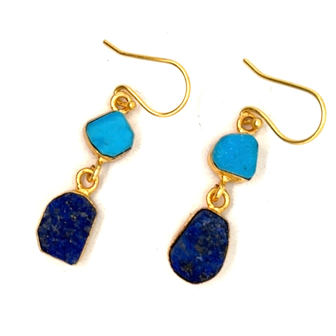 Rochelle Raw Stone 2 Tier Hook Earrings [Best Seller]