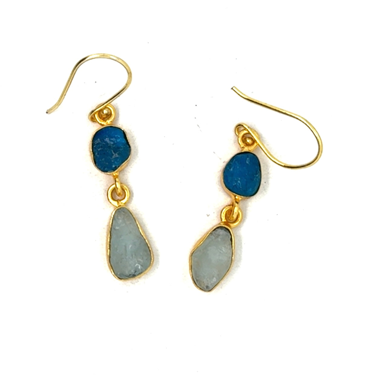 Jorie Raw Stone 2 Tier Hook Earrings [Best Seller]
