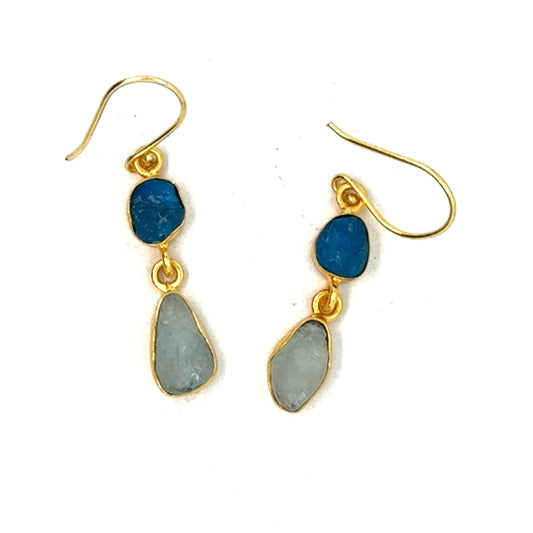 Jorie Raw Stone 2 Tier Hook Earrings [Best Seller]