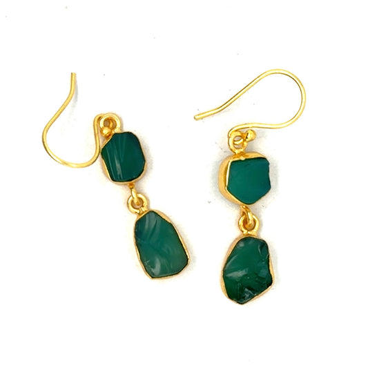 Destinee Raw Stone 2 Tier Hook Earrings [Best Seller]