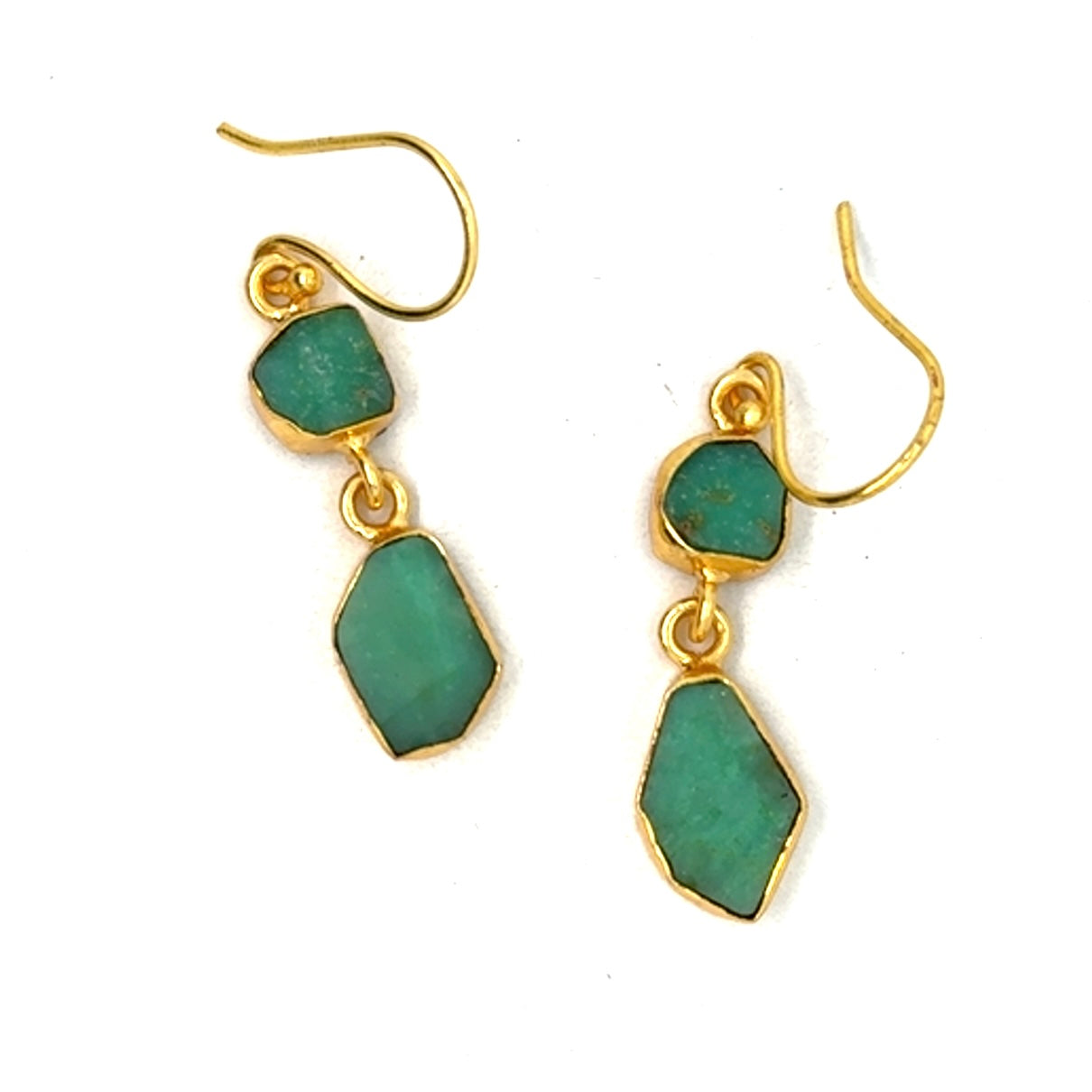 Inez Raw Stone 2 Tier Hook Earrings [Best Seller]