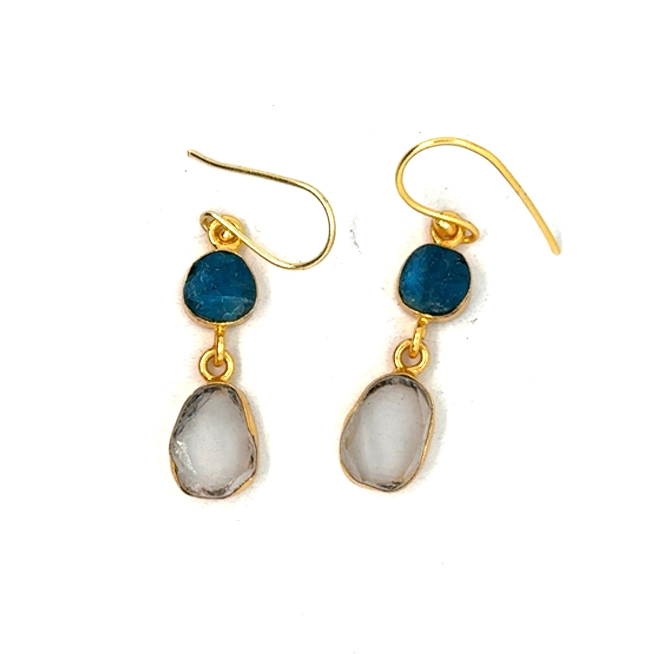 Felicity Raw Stone 2 Tier Hook Earrings [Best Seller]