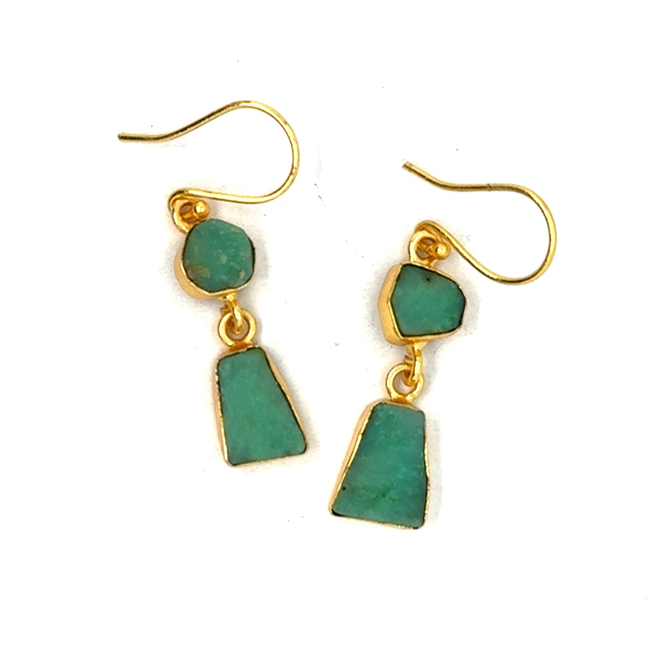 Aspen Raw Stone 2 Tier Hook Earrings [Best Seller]