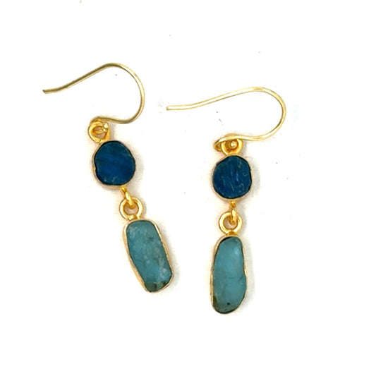 Cheyenne Raw Stone 2 Tier Hook Earrings [Best Seller]
