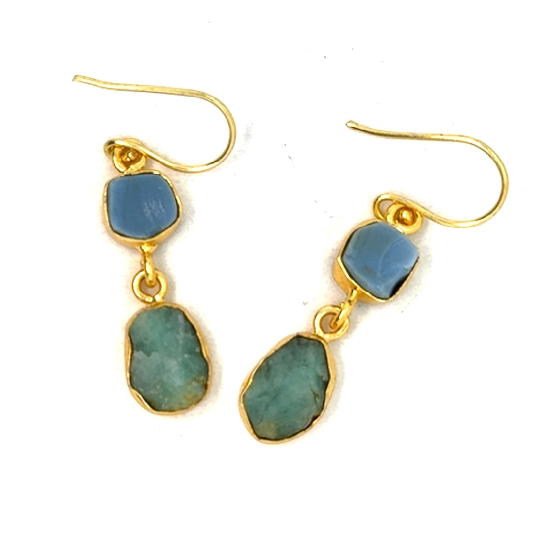 Adria Raw Stone 2 Tier Hook Earrings [Best Seller]