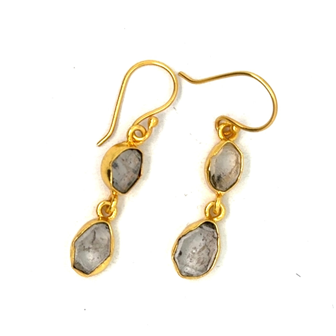 Julianna Raw Stone 2 Tier Hook Earrings [Best Seller]