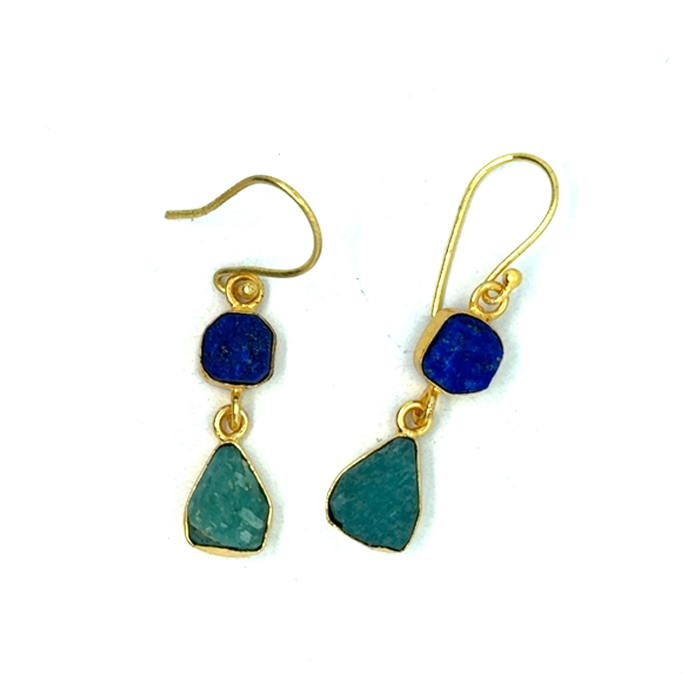 Isadora Raw Stone 2 Tier Hook Earrings [Best Seller]