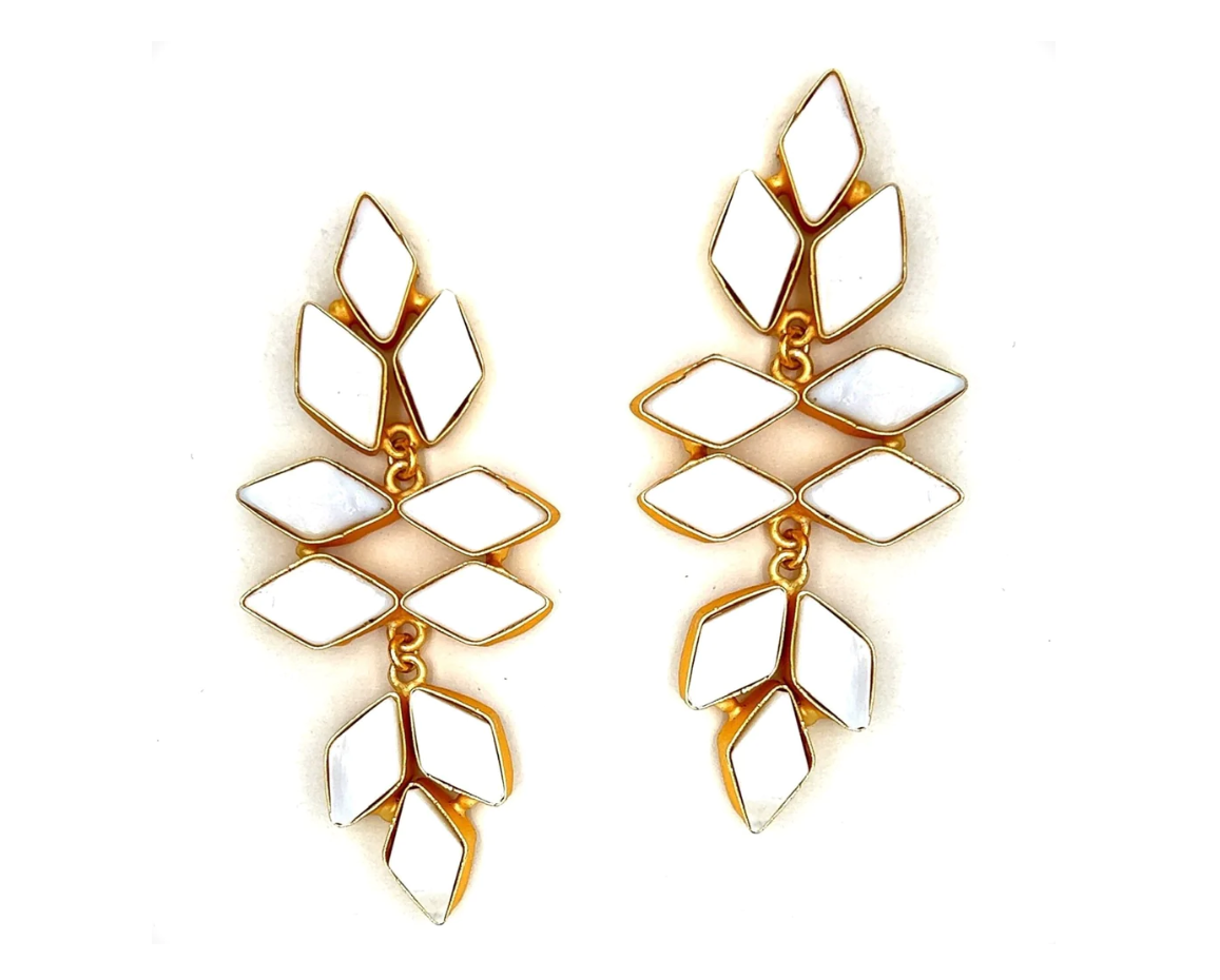 Snowflake (Mother of Pearl) Statement Earrings