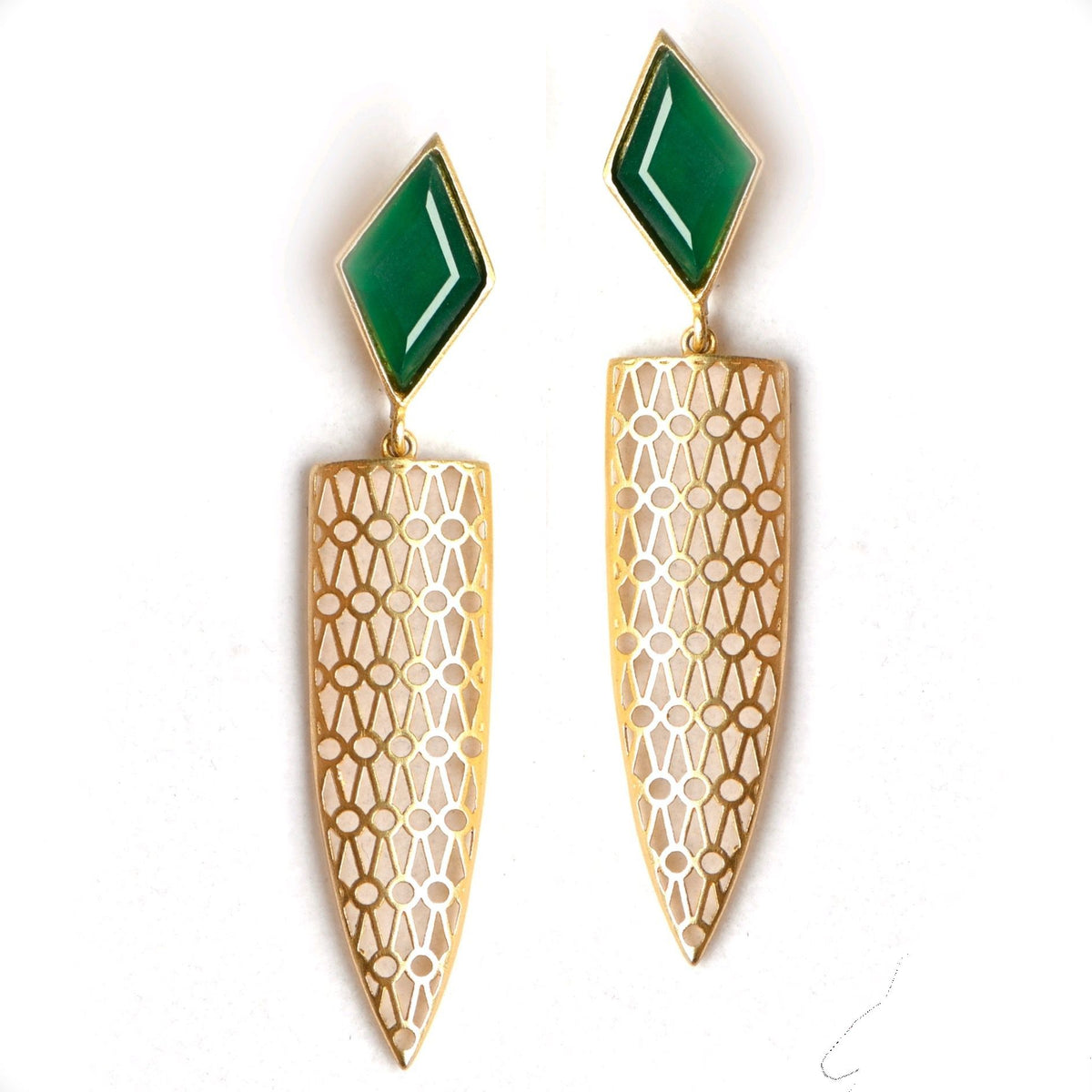 Siri (Green Onyx) Statement Earrings