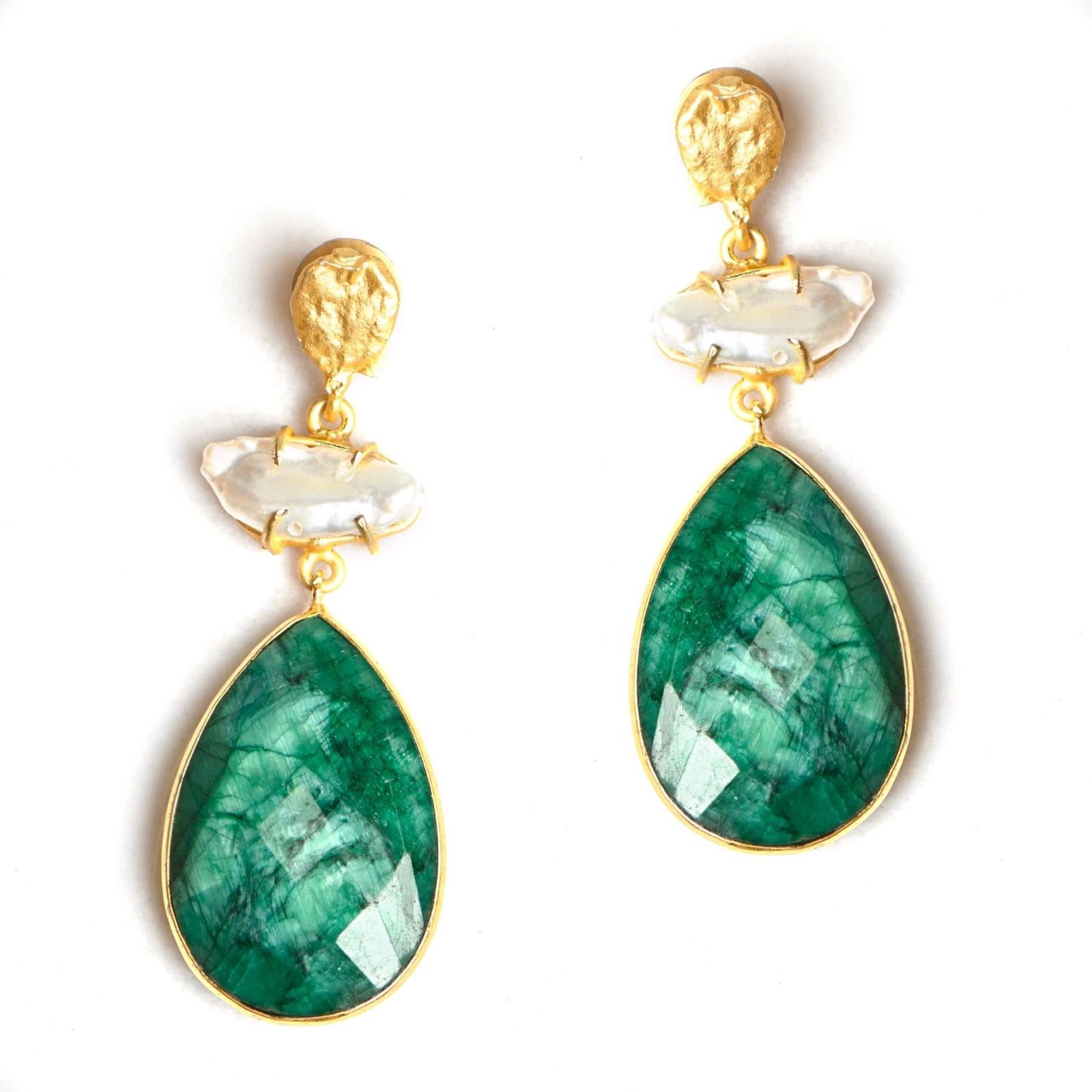 Sara (Emerald) Statement Earrings