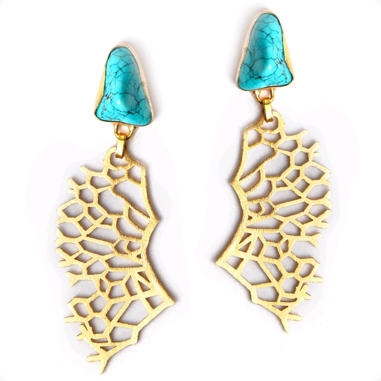 Coral (Turquoise) Statement Earrings