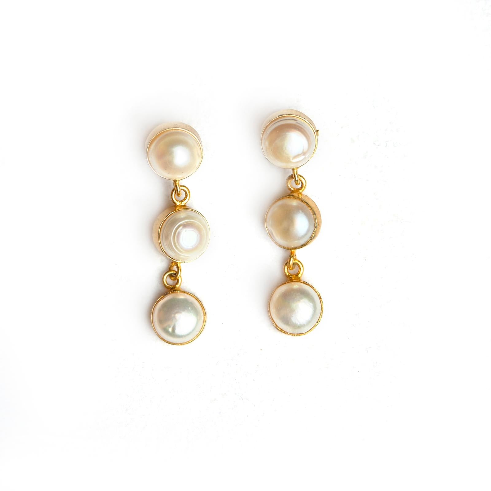 Tre (Pearl Collar) Statement Earrings