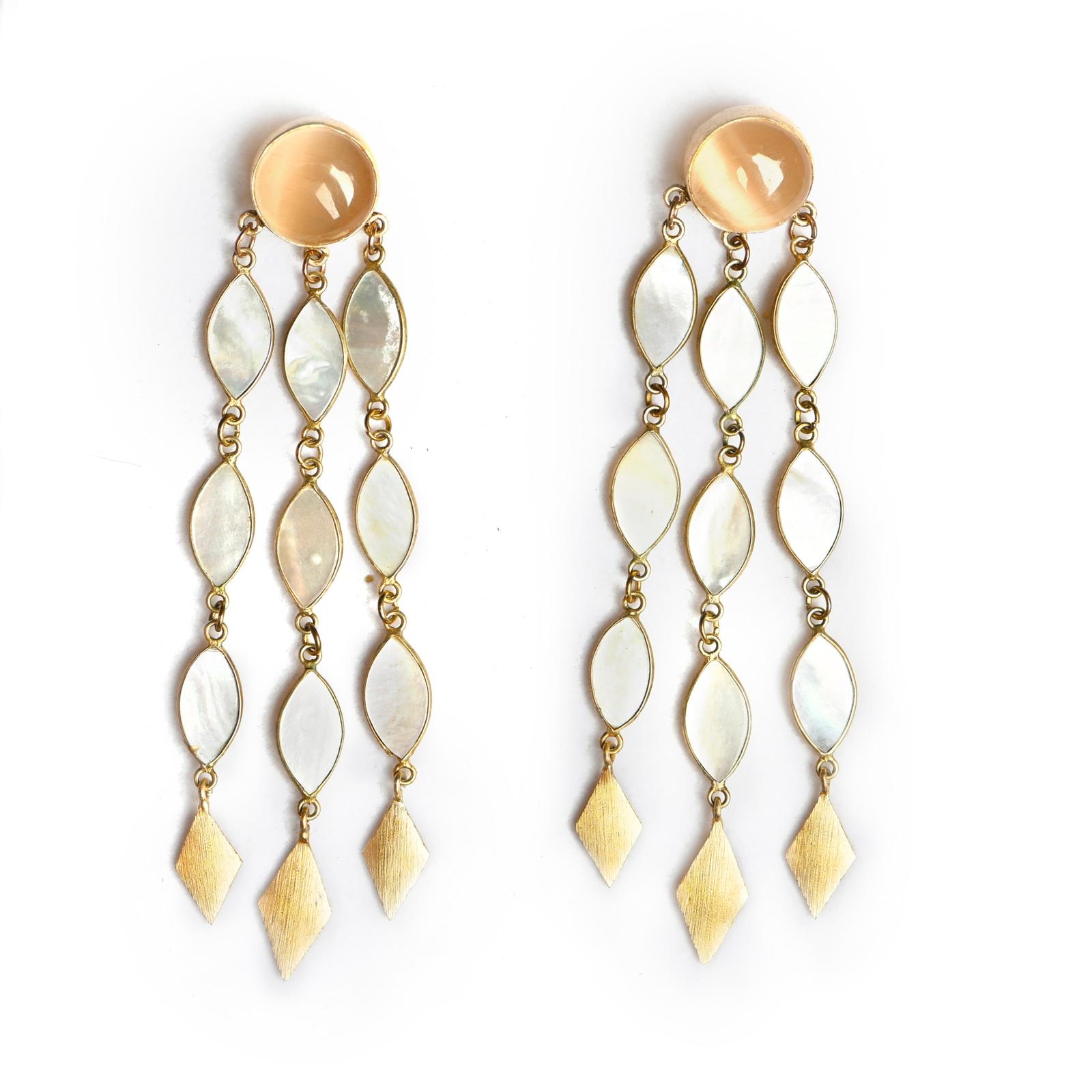 Layla (Mother of Pearl) Statement Earrings
