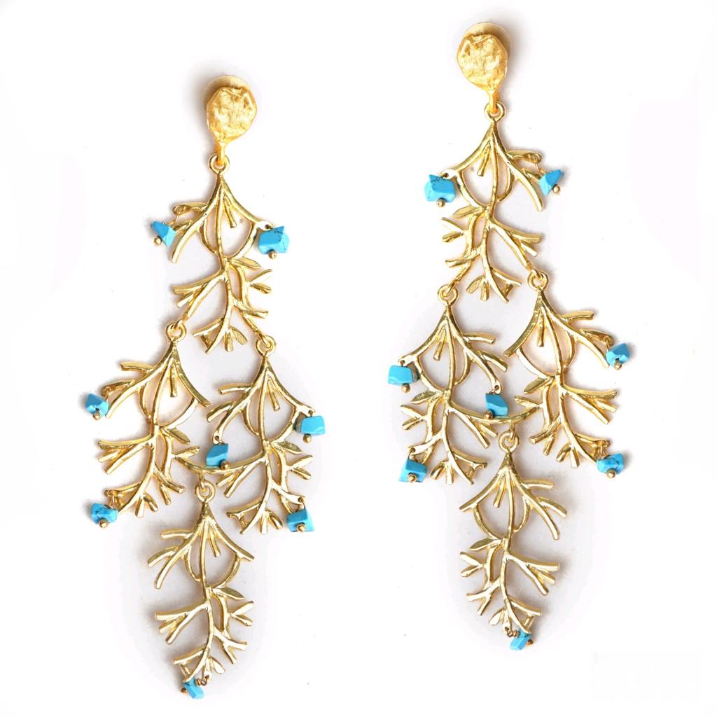 Branche (Turquoise) Statement Earrings